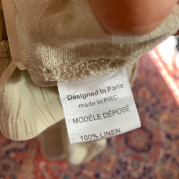 Eight Paris Two Piece Linen Pants and Front knot Top - Picture 3 of 4